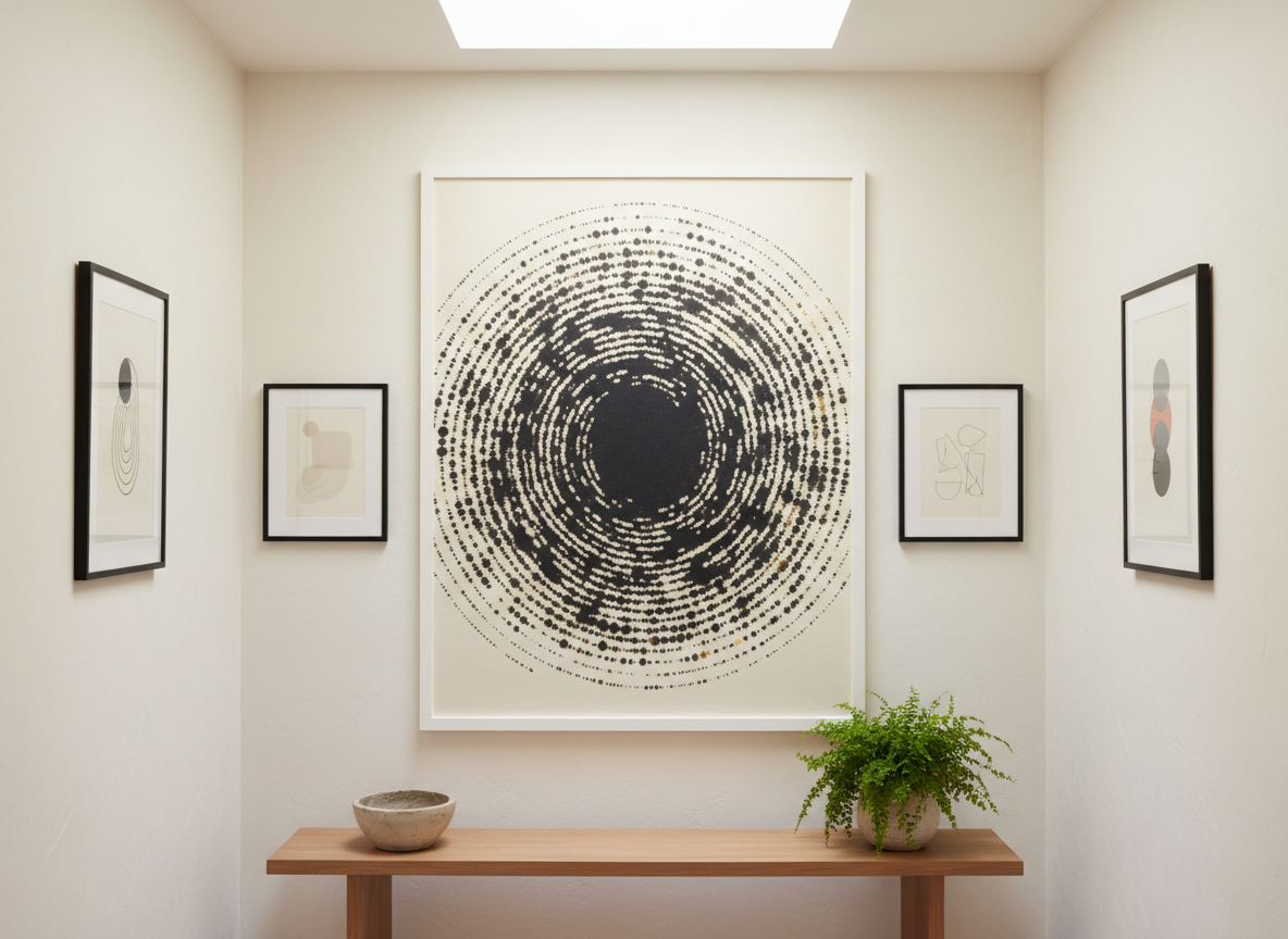 Fine Art Print with Corona artwork on a gallery wall